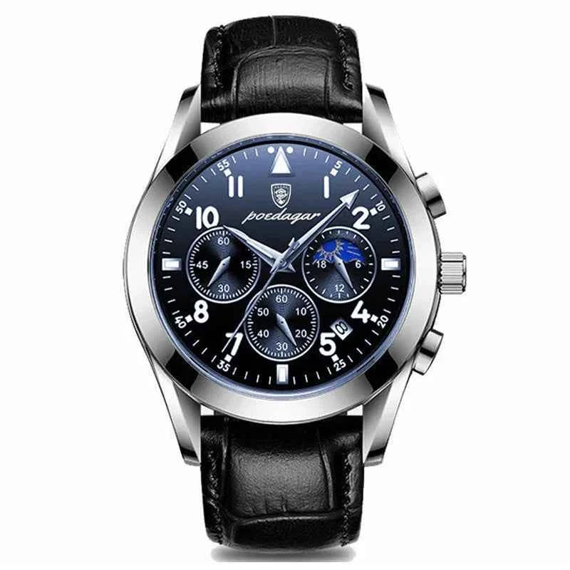 POEDAGAR 2021 New Fashion Men's Watch Leather Top Brand Luxury Waterproof Sports Mens Wristwatch Quartz Relogio Masculino Casual