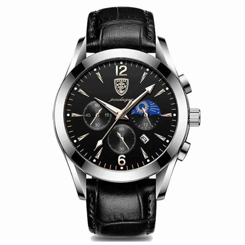 POEDAGAR 2021 New Fashion Men's Watch Leather Top Brand Luxury Waterproof Sports Mens Wristwatch Quartz Relogio Masculino Casual