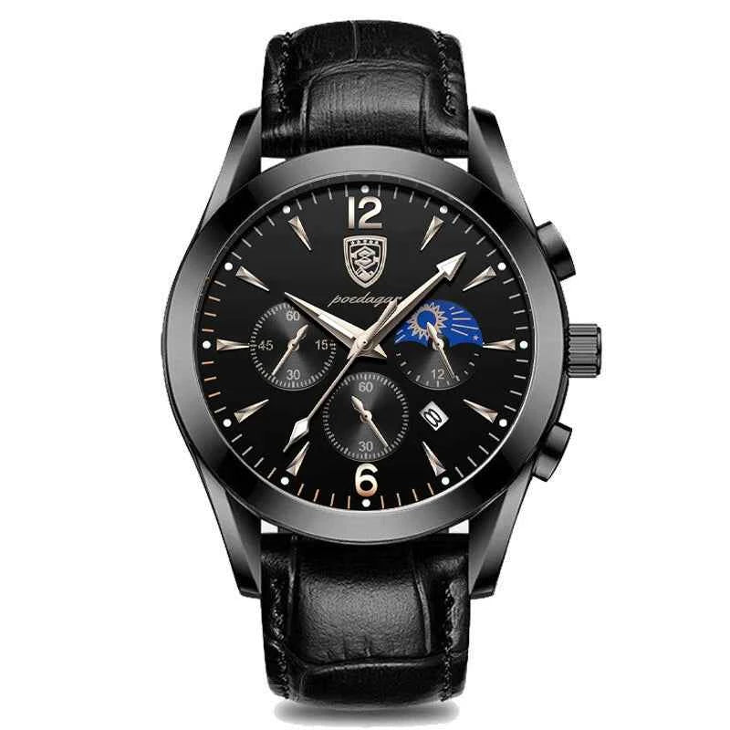 POEDAGAR 2021 New Fashion Men's Watch Leather Top Brand Luxury Waterproof Sports Mens Wristwatch Quartz Relogio Masculino Casual