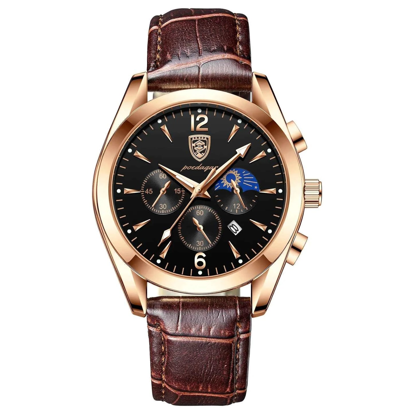 POEDAGAR 2021 New Fashion Men's Watch Leather Top Brand Luxury Waterproof Sports Mens Wristwatch Quartz Relogio Masculino Casual
