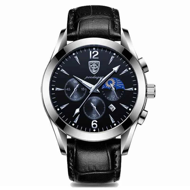POEDAGAR 2021 New Fashion Men's Watch Leather Top Brand Luxury Waterproof Sports Mens Wristwatch Quartz Relogio Masculino Casual