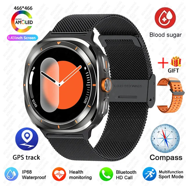 Smart Watch For Samsung Galaxy Watch 7 Ultra New GPS Compass NFC Smartwatch Man Outdoor Sports Bluetooth call Smart Watches Men