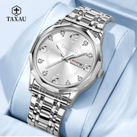 TAXAU Luxury Quartz Watch for Men Original Stainless Steel Waterproof Fashion Men's Watches High Quality Best Selling Watch Men