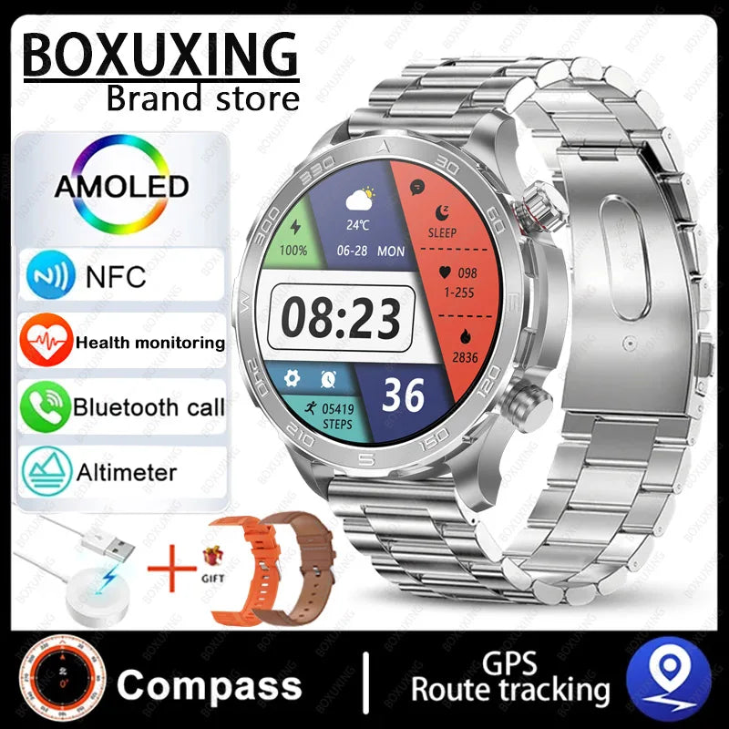 2024 New For Huawei GPS Smart Watch Men Bluetooth Call Sport Waterproof Watches Heart Rate NFC Compass Altituden Smartwatch Man