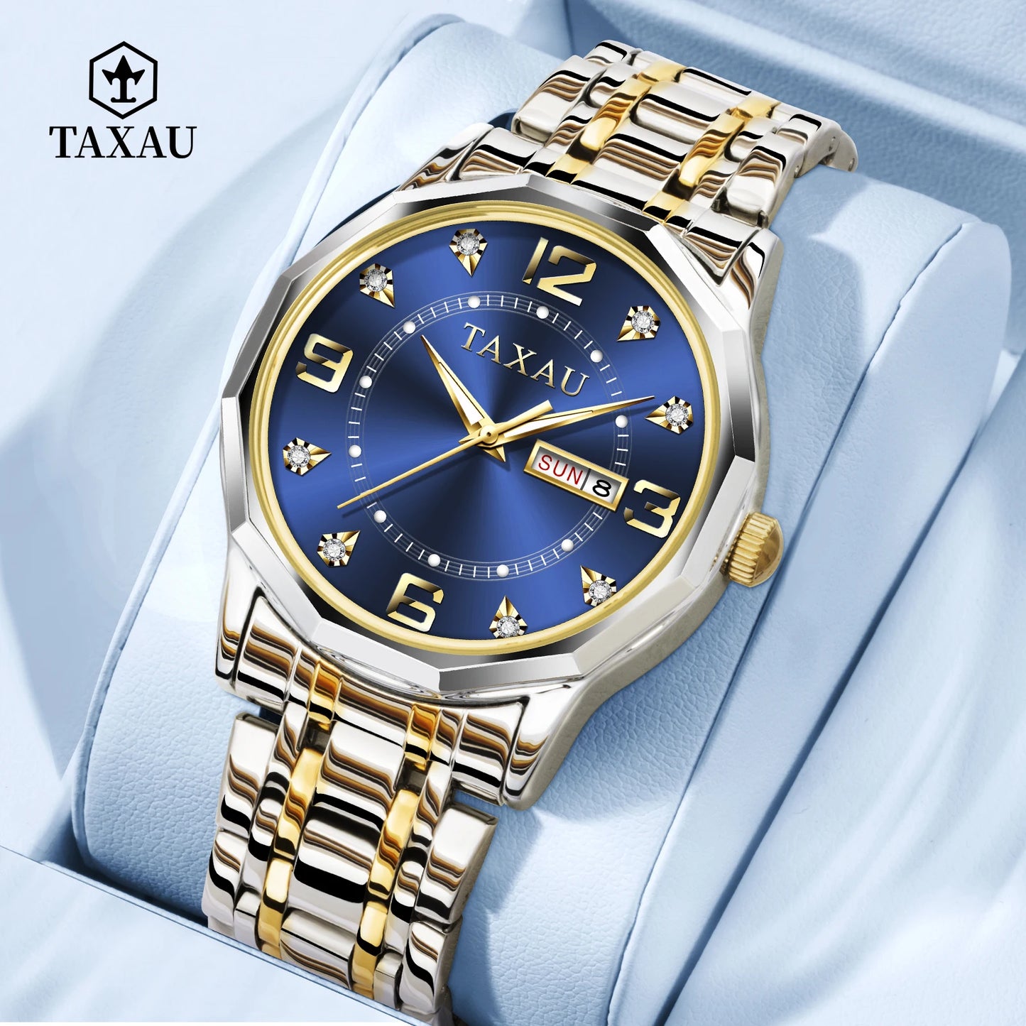 TAXAU Luxury Quartz Watch for Men Original Stainless Steel Waterproof Fashion Men's Watches High Quality Best Selling Watch Men