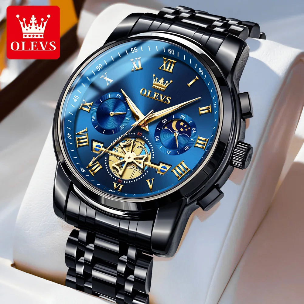 OLEVS Top Brand Men's Watches Classic Roman Scale Dial Luxury Wrist Watch for Men Original Quartz Waterproof Luminous Male Reloj