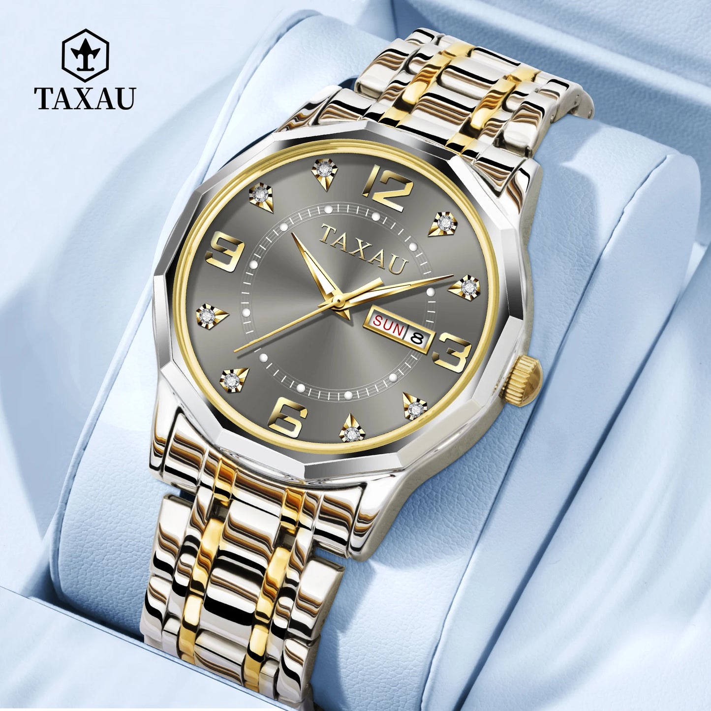 TAXAU Luxury Quartz Watch for Men Original Stainless Steel Waterproof Fashion Men's Watches High Quality Best Selling Watch Men