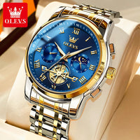 OLEVS Top Brand Men's Watches Classic Roman Scale Dial Luxury Wrist Watch for Men Original Quartz Waterproof Luminous Male Reloj