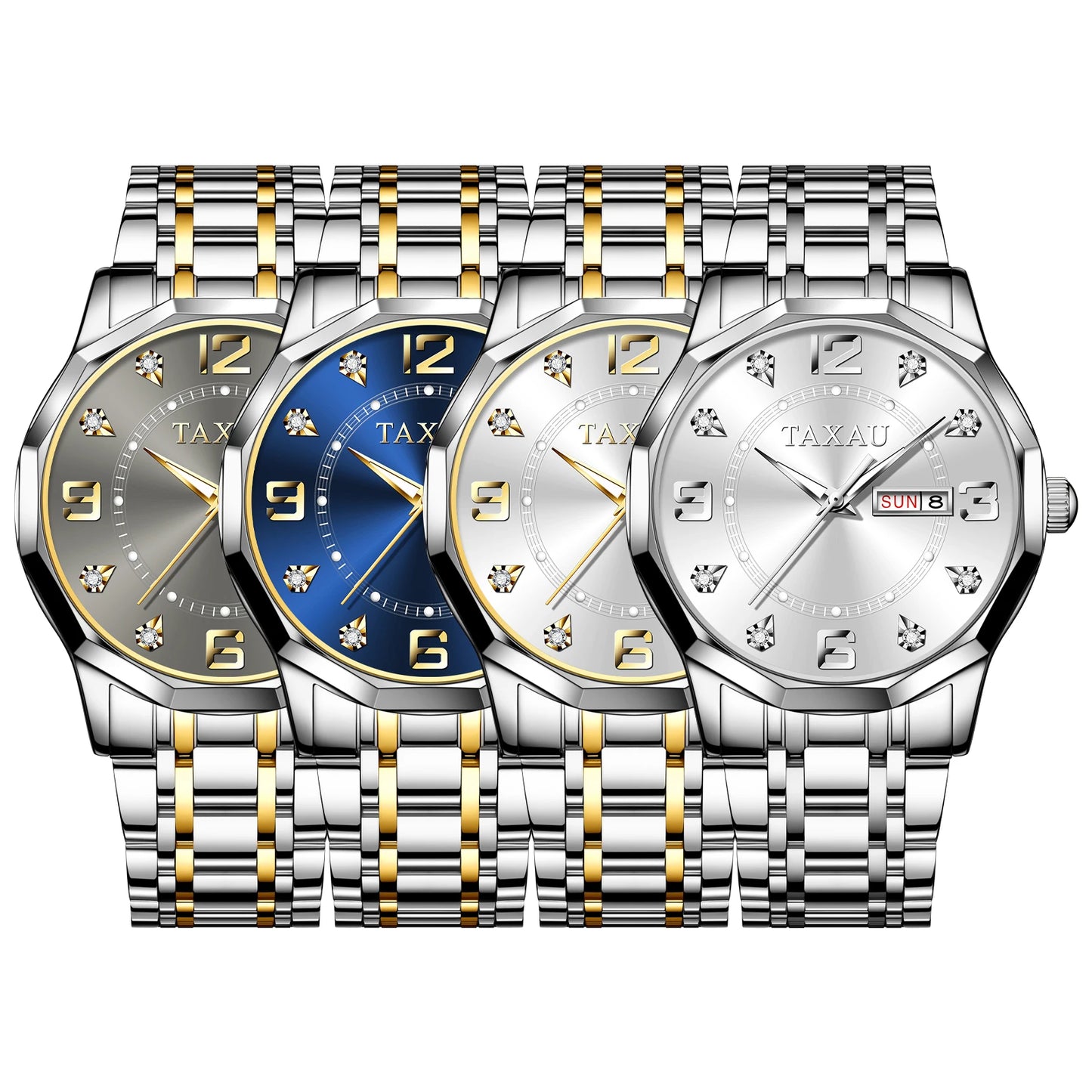 TAXAU Luxury Quartz Watch for Men Original Stainless Steel Waterproof Fashion Men's Watches High Quality Best Selling Watch Men
