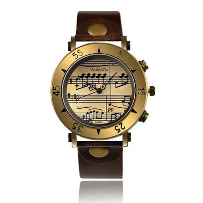 Hot Sell Womage Watch Women Luxury Brand Leather Straps Quartz Wristwatch Ladies Fashion Music Retro Watches Relogio Feminino