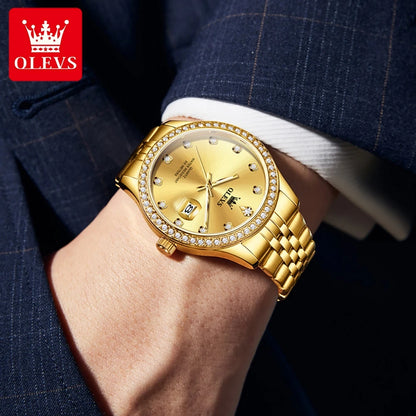 OLEVS Top Brand Luxury Men's Wrist Watches High Quality Casual Fashion Waterproof Calendar Luminous Quartz Original Men Watch