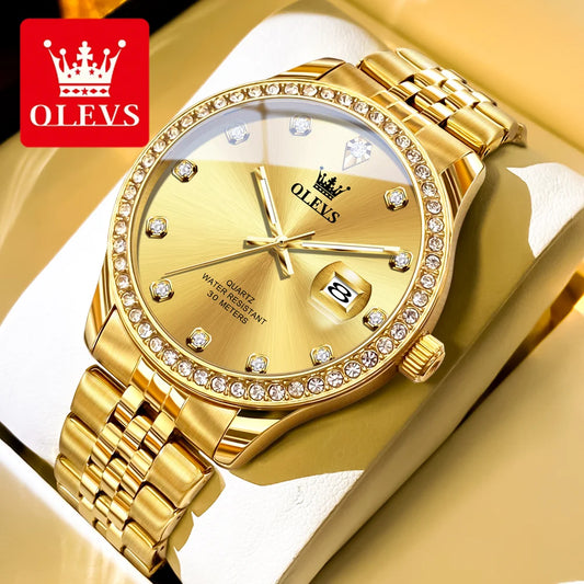OLEVS Top Brand Luxury Men's Wrist Watches High Quality Casual Fashion Waterproof Calendar Luminous Quartz Original Men Watch