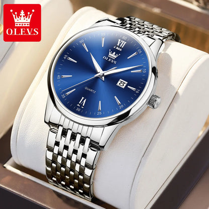 OLEVS High-end Luxury Watches for Men Fashion Original Stainless Steel Men's Watches Top Brand Man Quartz Wristwatch Hand Clock