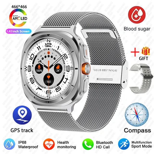 Smart Watch For Samsung Galaxy Watch 7 Ultra New GPS Compass NFC Smartwatch Man Outdoor Sports Bluetooth call Smart Watches Men