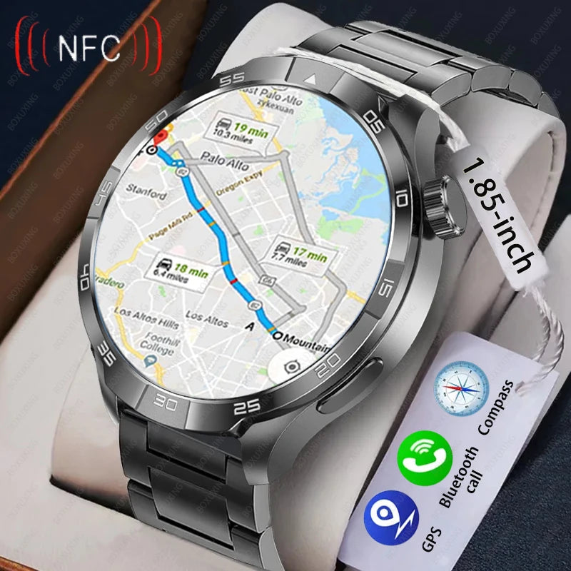 For Huawei New Watch 4 Pro Upgrade 1.85" AMOLED Smart Watch Men GPS Outdoor Sports Watch NFC Health Monitor BT Call Smartwatch