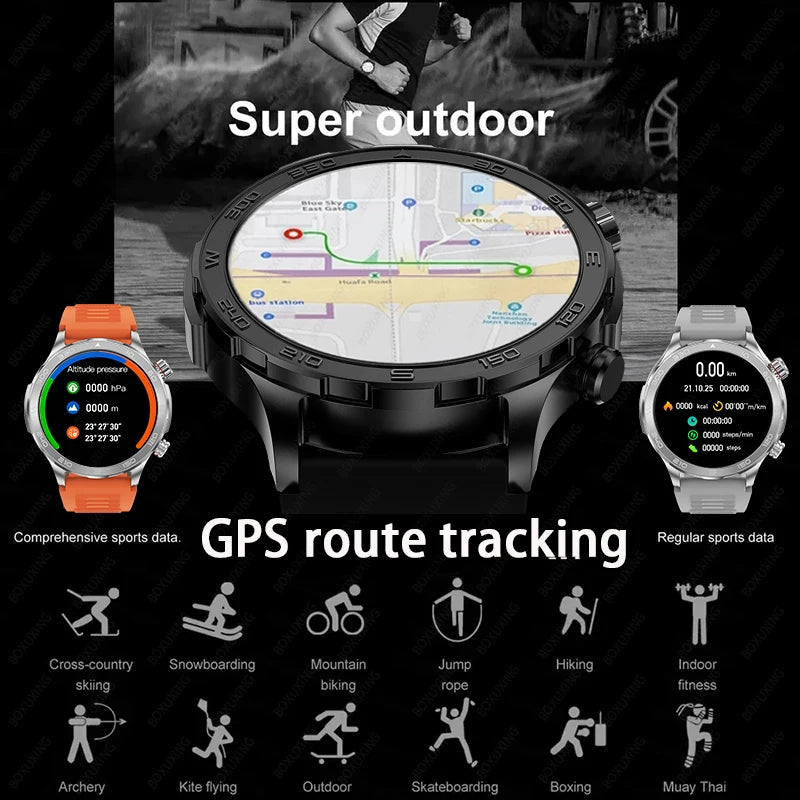 2024 New For Huawei GPS Smart Watch Men Bluetooth Call Sport Waterproof Watches Heart Rate NFC Compass Altituden Smartwatch Man