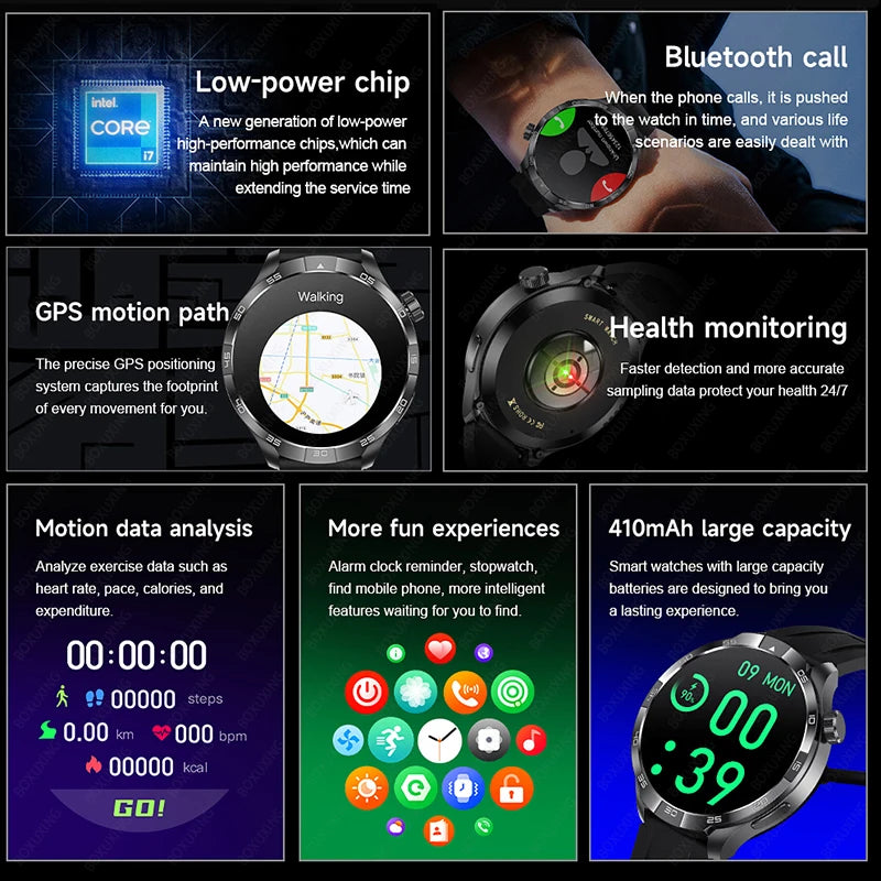 For Huawei New Watch 4 Pro Upgrade 1.85" AMOLED Smart Watch Men GPS Outdoor Sports Watch NFC Health Monitor BT Call Smartwatch