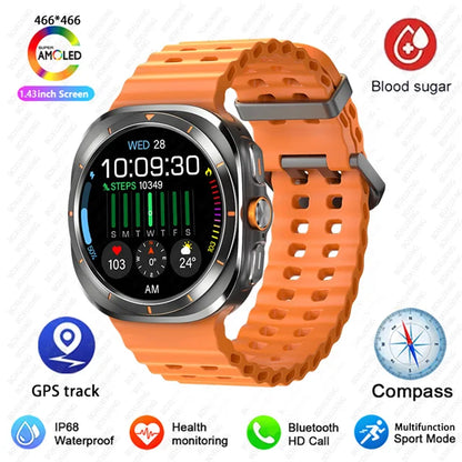 Smart Watch For Samsung Galaxy Watch 7 Ultra New GPS Compass NFC Smartwatch Man Outdoor Sports Bluetooth call Smart Watches Men