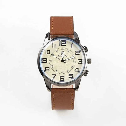Mens Exquisite Male Leather Quartz Wristwatch Business Gentle Clock Casual Watch Elegant Relogio Masculino Fashion Saati Gift