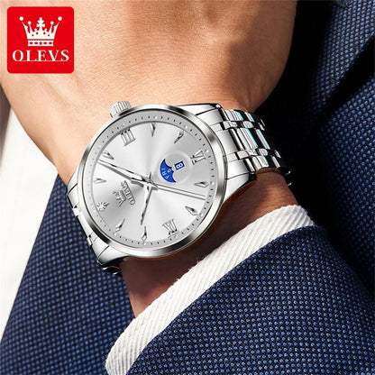 OLEVS Top Brand Fashion Business Men Watch Best Selling High Quality Original Waterproof Stainless Steel Quartz Wrist Watch Men