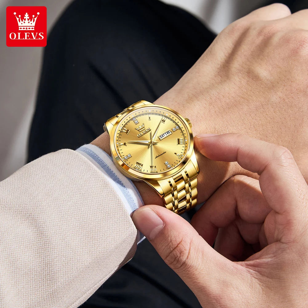 OLEVS Casual Fashion Business Men Watch Best Selling High Quality Original Waterproof Luxury Automatic Mechanical Watch for Men