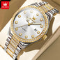 OLEVS Original Fashion Quartz Watch for Men Stainless Steel Waterproof Calendar Luminous High Quality Fashion Wrist Watch Men