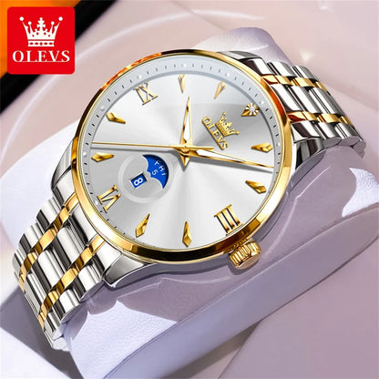 OLEVS Top Brand Fashion Business Men Watch Best Selling High Quality Original Waterproof Stainless Steel Quartz Wrist Watch Men