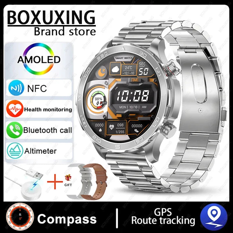 2024 New For Huawei GPS Smart Watch Men Bluetooth Call Sport Waterproof Watches Heart Rate NFC Compass Altituden Smartwatch Man