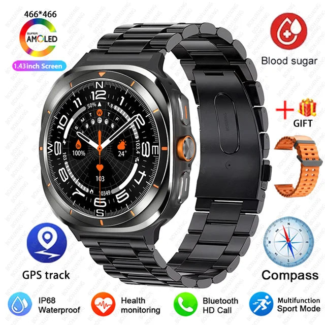 Smart Watch For Samsung Galaxy Watch 7 Ultra New GPS Compass NFC Smartwatch Man Outdoor Sports Bluetooth call Smart Watches Men