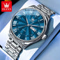 OLEVS Casual Simple Men Watch High Quality Luxury Original Stainless Steel Waterproof Fashion Business Quartz Wrist Watch Men