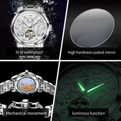 OLEVS Casual Fashion Automatic Mechanical Men Watch Best Selling High Quality Original Stainless Steel Waterproof Watch for Men