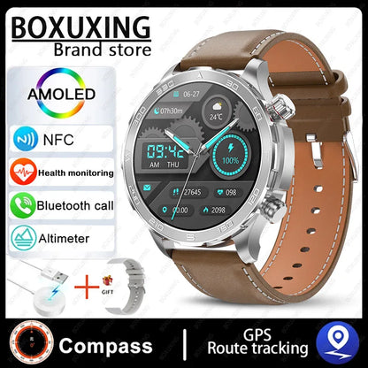 2024 New For Huawei GPS Smart Watch Men Bluetooth Call Sport Waterproof Watches Heart Rate NFC Compass Altituden Smartwatch Man