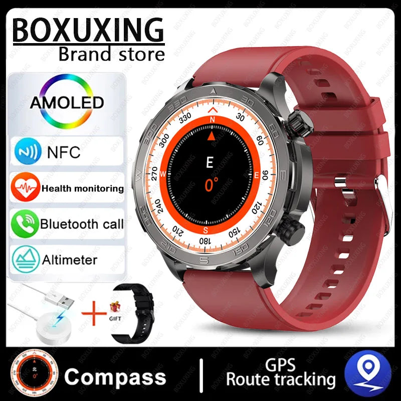 2024 New For Huawei GPS Smart Watch Men Bluetooth Call Sport Waterproof Watches Heart Rate NFC Compass Altituden Smartwatch Man