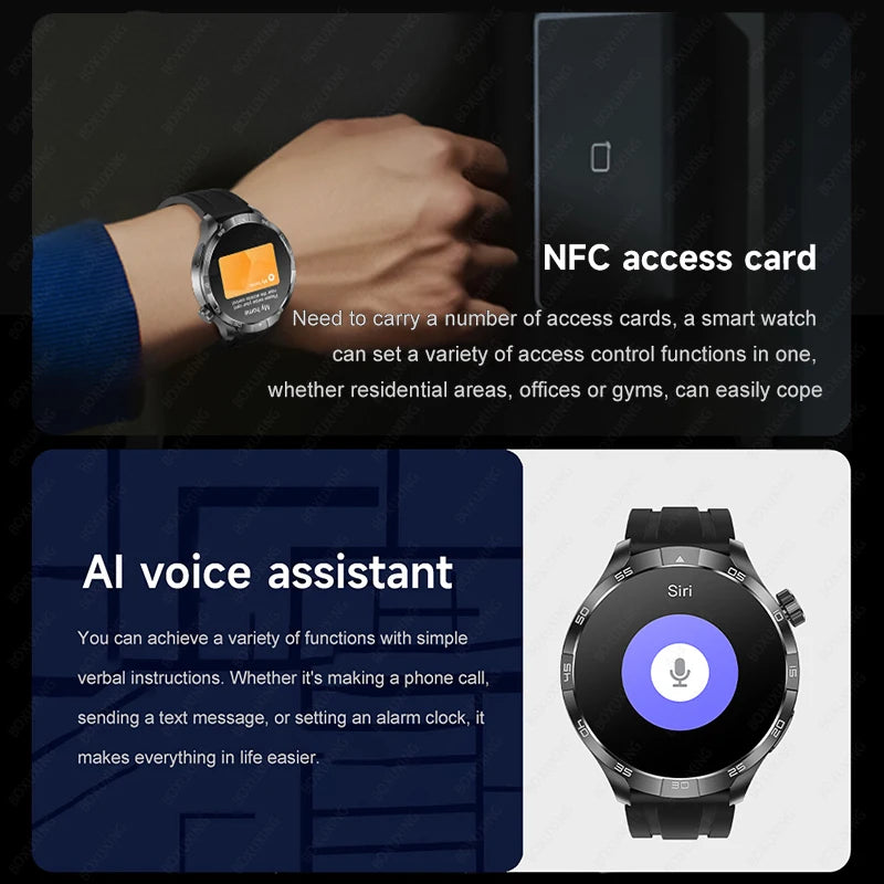 For Huawei New Watch 4 Pro Upgrade 1.85" AMOLED Smart Watch Men GPS Outdoor Sports Watch NFC Health Monitor BT Call Smartwatch