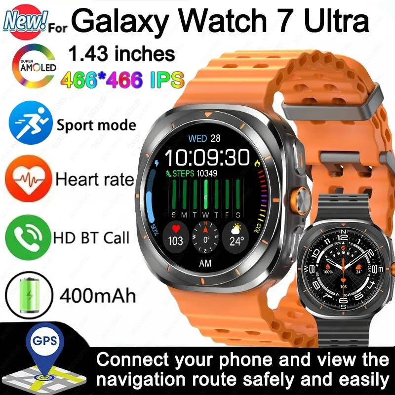Smart Watch For Samsung Galaxy Watch 7 Ultra New GPS Compass NFC Smartwatch Man Outdoor Sports Bluetooth call Smart Watches Men