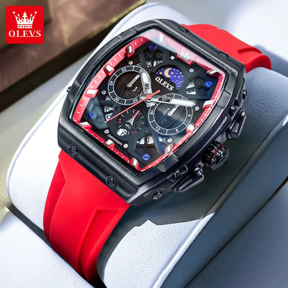 OLEVS Top Brand Fashion Trend New Men Watch Best Selling Original Silicone Strap Multifunction Quartz Luxury Men's Wrist Watches