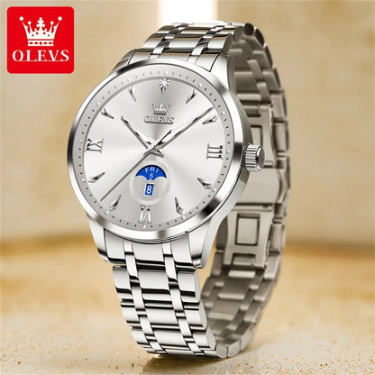 OLEVS Top Brand Fashion Business Men Watch Best Selling High Quality Original Waterproof Stainless Steel Quartz Wrist Watch Men