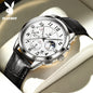 PLAYBOY Fashion Luxury Multifunction Quartz Men's Watches Original Waterproof Calendar Luminous Leather Strap Wrist Watch Men