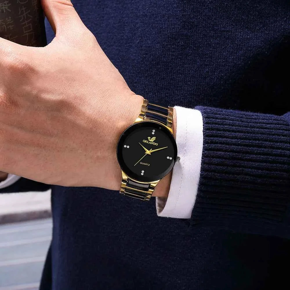 New Classic Fashion Men's Steel Strap Quartz Watch Simple Dial Male Business Style Wristwatch Relogio Masculino
