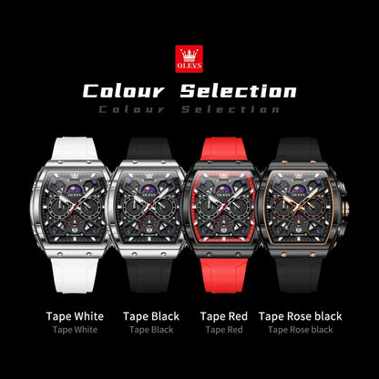 OLEVS Top Brand Fashion Trend New Men Watch Best Selling Original Silicone Strap Multifunction Quartz Luxury Men's Wrist Watches