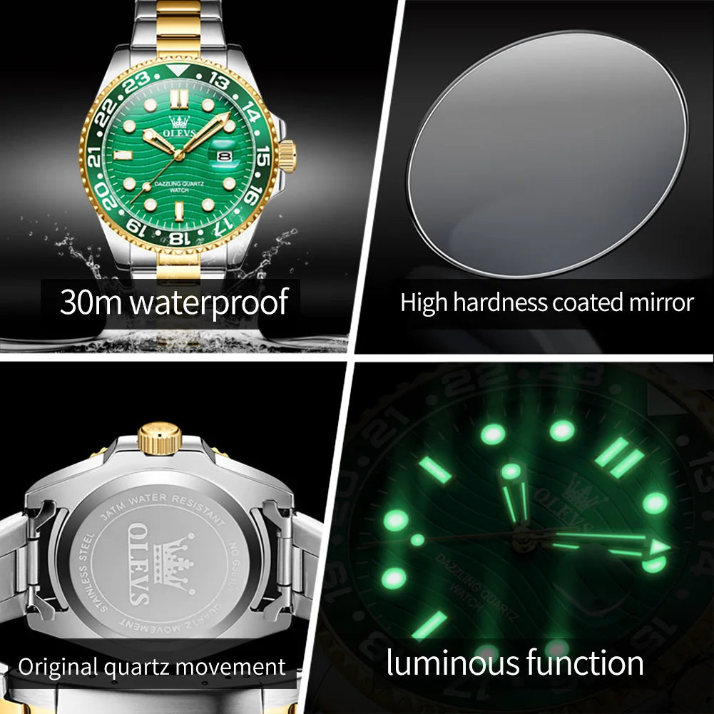 OLEVS High Quality Luxury Watch for Men Best Selling Top Brand Original Waterproof Stainless Steel Quartz Men's Wrist Watches
