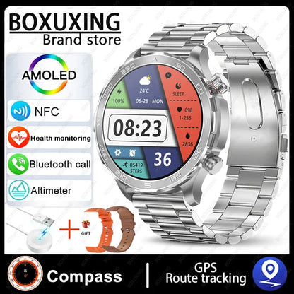 2024 New For Huawei GPS Smart Watch Men Bluetooth Call Sport Waterproof Watches Heart Rate NFC Compass Altituden Smartwatch Man