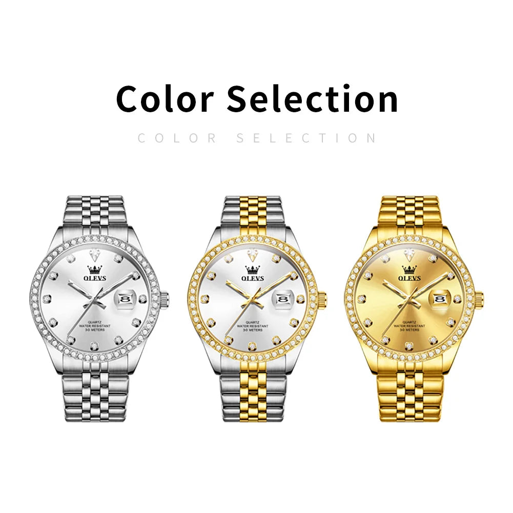 OLEVS Top Brand Luxury Men's Wrist Watches High Quality Casual Fashion Waterproof Calendar Luminous Quartz Original Men Watch