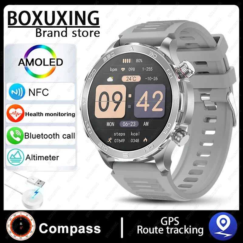 2024 New For Huawei GPS Smart Watch Men Bluetooth Call Sport Waterproof Watches Heart Rate NFC Compass Altituden Smartwatch Man