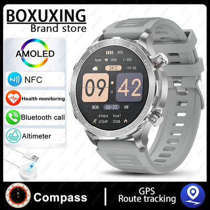 2024 New For Huawei GPS Smart Watch Men Bluetooth Call Sport Waterproof Watches Heart Rate NFC Compass Altituden Smartwatch Man