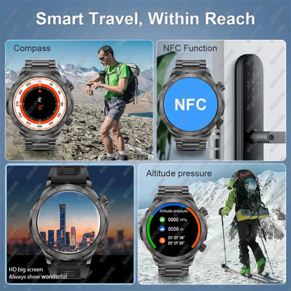 2024 New For Huawei GPS Smart Watch Men Bluetooth Call Sport Waterproof Watches Heart Rate NFC Compass Altituden Smartwatch Man