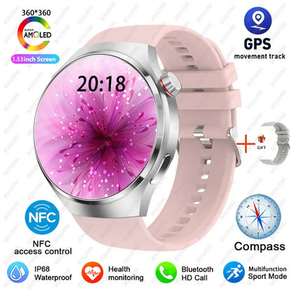 For Huawei Watch 4 Pro Smart Watch Men GPS Sports Tracker NFC  1.53" HD Screen Health Monitor Watches Bluetooth Call SmartWatch
