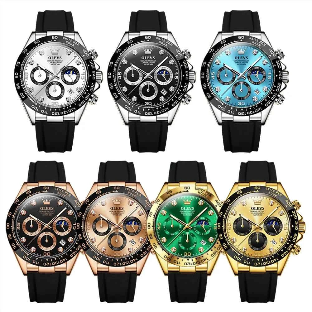 OLEVS Luxury Men's Watches Top Brand Fashion Quartz Wristwatch Sport Chronograph Waterproof Watch For Men Relogios Masculino