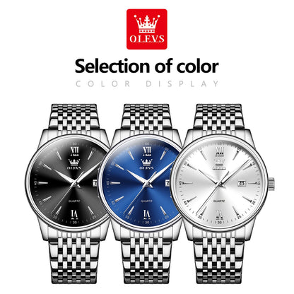 OLEVS High-end Luxury Watches for Men Fashion Original Stainless Steel Men's Watches Top Brand Man Quartz Wristwatch Hand Clock