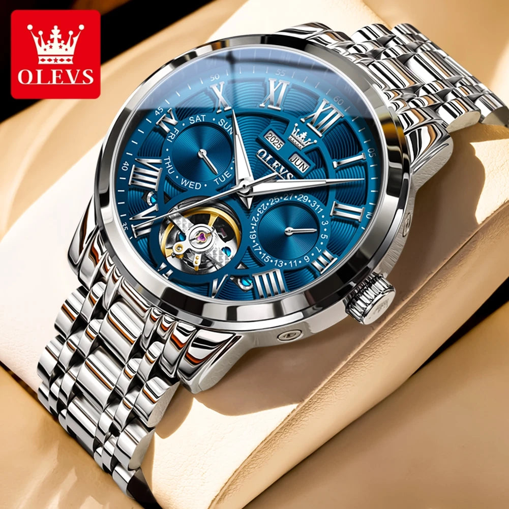 OLEVS Casual Fashion Automatic Mechanical Men Watch Best Selling High Quality Original Stainless Steel Waterproof Watch for Men